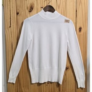 Monterey Bay Women's Sweater Size SM Off White Longsleeve Turtleneck Preppy Cozy